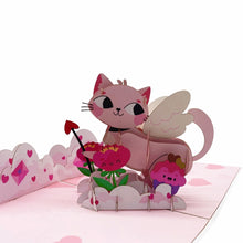 Load image into Gallery viewer, Cupid Kitty - Pop Up Card