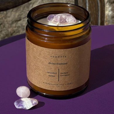 Divine Feminine Crystal Manifesting Intention Candle