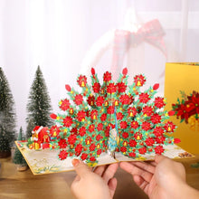 Load image into Gallery viewer, Peacock Poinsettia - Pop Up Card
