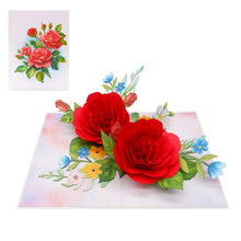 Load image into Gallery viewer, Red Roses - Pop Up Card