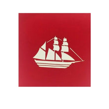 Load image into Gallery viewer, Swirly Ship - Pop Up Card