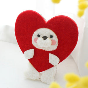 Fluffy Bear Heart Costume Card