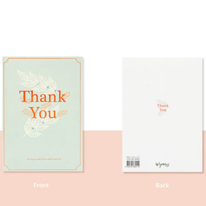 White Leaves Thank You Card