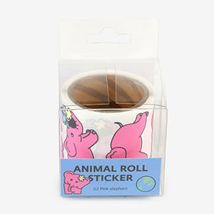 Animal Roll Sticker - Pink Elephant