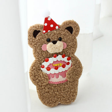 Fluffy Bear Birthday Card