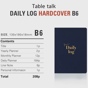 Your Daily Log - 6 Month Daily Undated Planner