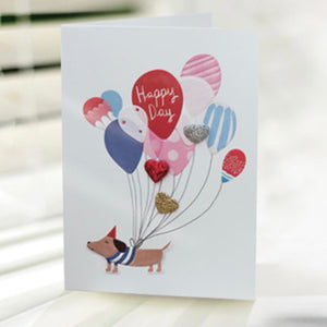 Happy Day Balloon Puppy Card