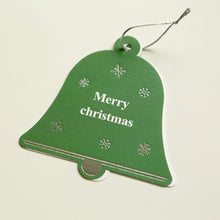 Load image into Gallery viewer, Christmas Bell Card - Green &quot;Merry Christmas&quot;