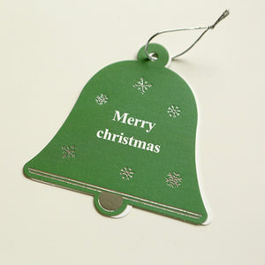 Christmas Bell Card - Green "Merry Christmas"