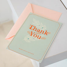 Load image into Gallery viewer, White Leaves Thank You Card
