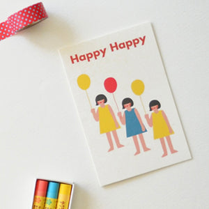 Happy Happy Balloon - Greeting Card