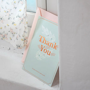 White Leaves Thank You Card
