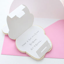 Load image into Gallery viewer, Fluffy Bear Glitter Heart Card