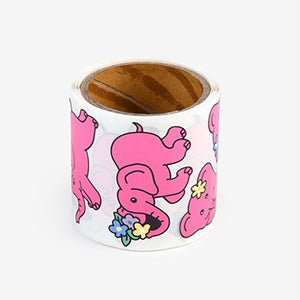 Animal Roll Sticker - Pink Elephant