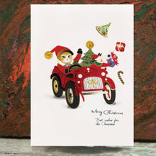 Load image into Gallery viewer, Santa Kitten Christmas Card