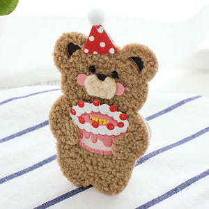 Fluffy Bear Birthday Card