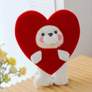 Fluffy Bear Heart Costume Card
