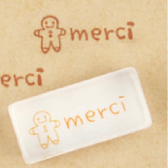 Merci Gingerbread Man Crystal Mini Stamp