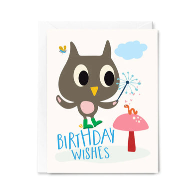 Happy Birthday Owl Wishes - Greeting Card