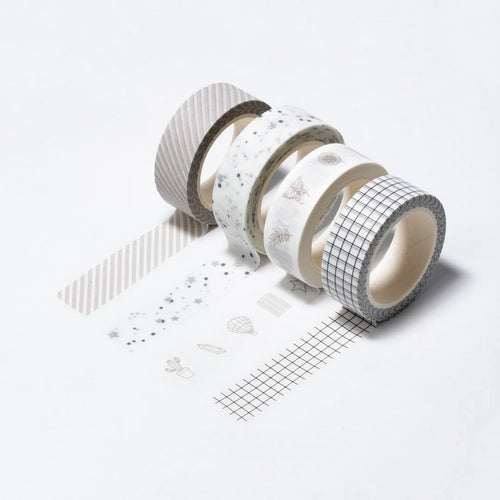 Washi Tape Basics Set - Light Monochrome