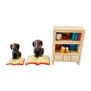 Puppy Library Figurine Set
