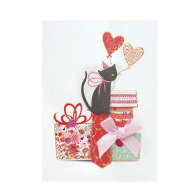 Gift Box Cat - Greeting Card