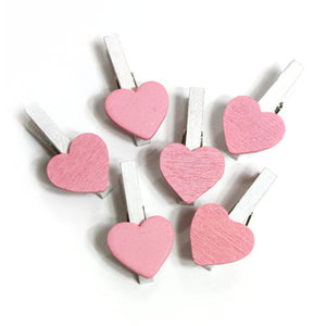 Wooden Clothespins - Hearts