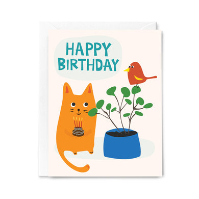 Happy Birthday Cat Love - Greeting Card