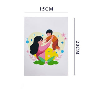 Floral Wreath Mom and Child - Pop Up Card
