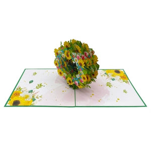 Happy Birthday Sunflower Wreath - Pop Up Card