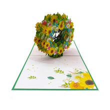 Load image into Gallery viewer, Happy Birthday Sunflower Wreath - Pop Up Card