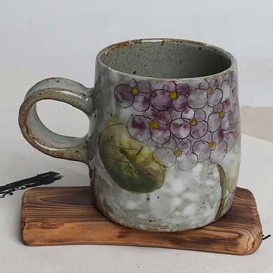 Buncheong Hydrangea Ceramic Mug