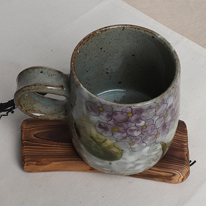 Buncheong Hydrangea Ceramic Mug