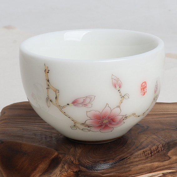 Magnolia White Porcelain Cup