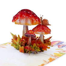Load image into Gallery viewer, Mushroom and Snail - Pop Up Card