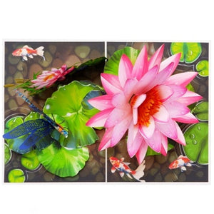 Pink Water Lily - Pop Up Card