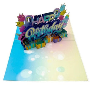 Happy Birthday Pastel Rainbow - Pop Up Card