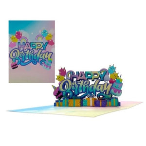 Happy Birthday Pastel Rainbow - Pop Up Card