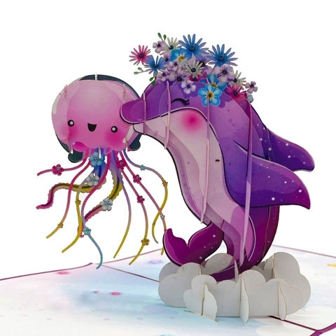 Purple Dolphin - Pop Up Card