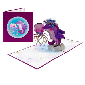 Purple Dolphin - Pop Up Card