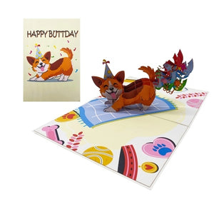 Happy Buttday Corgi - Pop Up Card