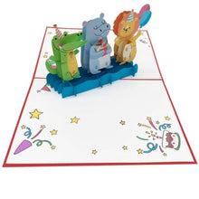 Load image into Gallery viewer, Animal Birthday Party - Pop Up Card