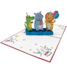 Load image into Gallery viewer, Animal Birthday Party - Pop Up Card