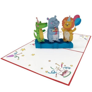 Animal Birthday Party - Pop Up Card