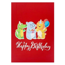 Load image into Gallery viewer, Animal Birthday Party - Pop Up Card