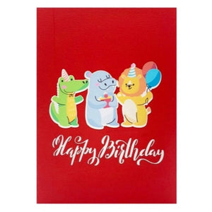 Animal Birthday Party - Pop Up Card