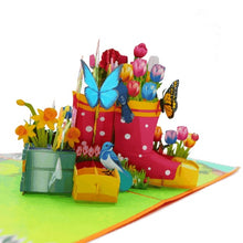 Load image into Gallery viewer, Flower Boots - Pop Up Card