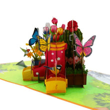 Load image into Gallery viewer, Flower Boots - Pop Up Card
