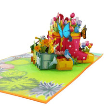 Load image into Gallery viewer, Flower Boots - Pop Up Card