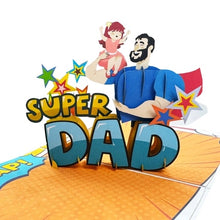 Load image into Gallery viewer, Comic Book Super Dad - Pop Up Card